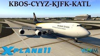 X-Plane 11 | Queen of the skies! | KBOS-CYYZ-KJFK-KATL | A320 B737 B747 | VATSIM