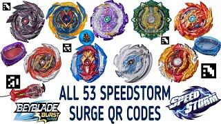 ALL SPEEDSTORM QR CODES BEYBLADE BURST SURGE APP 53 QR CODES IN APP