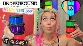 UNDERGROUND COSMETICS NEON UV HAIR DYE! RAINBOW HAIR COLORS! 