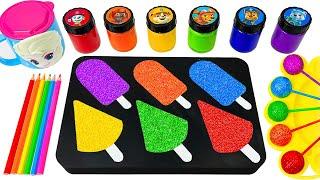 Satisfying Video l DIY How To Make Rainbow ICE CREAM SLIME Color Form Mixing GLITTER Cutting ASMR