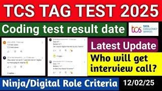 TCS TAG Test resultLatest update|Interview call criteria#tcs