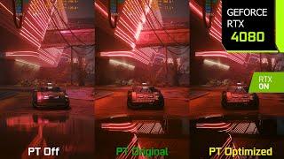 Cyberpunk 2077 Optimized Path Tracing Mod v5.0 - Up to 40% More FPS | RTX 4080 4K, 1440p DLSS 3.7 FG