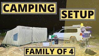 FAMILY OF 4 CAMPING SETUP | How to pack and what to bring? | Our essential gear | Oztent RV | Kids