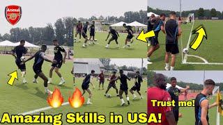 Incredible Drills!Arteta,Kai Havertz & Saliba Shock Teammates with “Crazy Skills”,Arsenal training