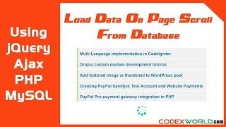 Load Data on Page Scroll from MySQL Database using jQuery Ajax PHP