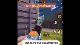 120 FPS vs 60 FPS compare In Pubg Mobile #shorts #ytshorts #pubg