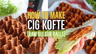 Cig Kofte Recipe | Turkish Style Raw Meatless Bulgur Balls | Turkish Food