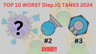 Top 10 WORST Diep.io Tanks | NEVER PLAY WITH THESE TANKS!