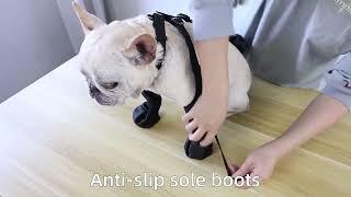 Waterproof Anti-Fall Dog Outdoor Walking Running Hiking Booties with Auxiliary Strap