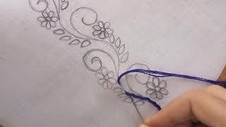 hand embroidery colorful border design