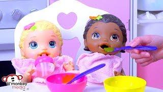 Baby Alive   Lily and Lucille Morning Routine!  Finger Painting and Bath time Fun! 