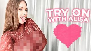 [4K] SHEER TOPS TRY ON | GET READY WITH ALISA FASHION | NO BRA CHALLENGE WITH SHEER TOPS