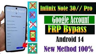 Infinix Note 30 Frp bypass Android 14//infinix note 30 google account unlock bypass 2024 new method