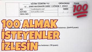 6.Sınıf Matematik 1.Dönem 1.Yazılı