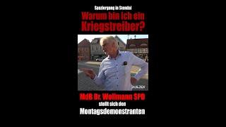 MdB Dr. Wollmann SPD stellt sich den Montagsdemonstranten - Spaziergang in Stendal am 24.06.2024