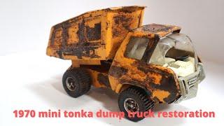 Vintage 1970's Mini Tonka orange dump truck restoration