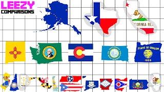 U.S States and Territories Size Comparison | LeeZY Comparisons