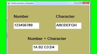 C# - How to make a Textbox Accepts Only Numbers Or Only Characters In C# [with source code]