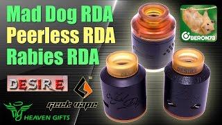 Desire Mad Dog RDA, Desire Rabies RDA, Geekvape Peerless RDA. Сравнительный обзор.