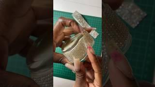 Cutting adhesive rhinestones, use non stick scissors #ukcrafter #rhinestones