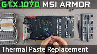 GeForce GTX 1070 MSI Armor Disassembly, fan cleaning and thermal paste replacement