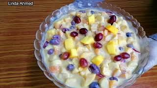 سلطة فواكه بالقشطه fruits salad with cream