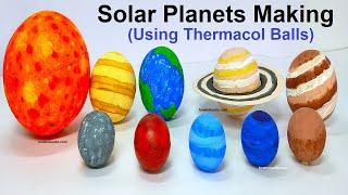 how to make solar system planets using thermocol balls - science project | howtofunda @craftpiller