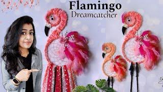 DIY Flamingo Dreamcatcher Wall hanging for home decor ️