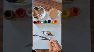 Sparrow + Mango = Magic! ||Aam par chidiya|#sparrow #shorts #mango #art #artbox #viralshorts