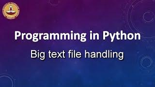 Big text file handling