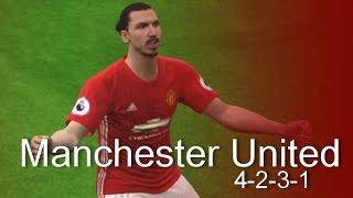 FORMATION TIPS PES 2017 // 4-2-3-1 MANCHESTER UNITED 2016/17