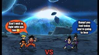 Goku & Naruto VS Vegeta & Sasuke in Jump Force Mugen