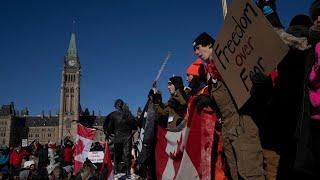 Trucker convoy hits Parliament Hill, demanding end to vaccine mandates