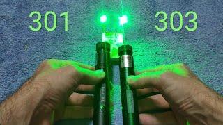 301 - 303 Green Laser Pointer 5mW Vs Match Stick