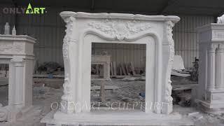 Modern Stone Fireplaces French White Marble Fireplace Surround