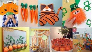 Orange day decoration ideas for preschool | Orange day board decoration | Orange day activities