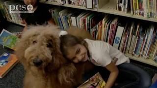 Healing Paws Animal Therapy visits Leila Davis Elementary School