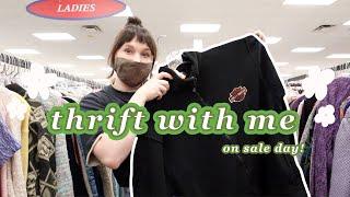Come Thrift With Me on a SALE day! + Thrift try on Haul // I FOUND HARLEY DAVIDSON!!
