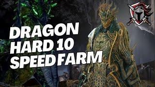 DRAGON HARD 10 SPEED TEAM - Using unbooked Greenwarden Ruarc | Raid: Shadow Legends