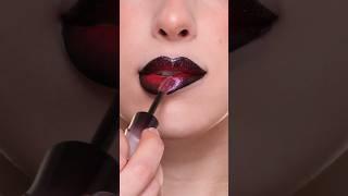 Black and Red Glossy Ombre Lipstick Look Swatch #lipstick #lipswatches