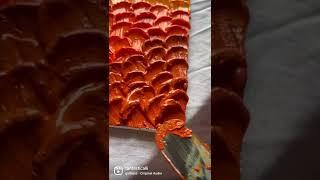 Impasto Palette Knife Painting | Thick Acrylic Art | Fish Scales | Sunset | ASMR