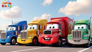 Big Trailer Trucks – Learn Colors & Trucks! + More Nursery Rhymes & Kids Songs - Melody Kids Tv