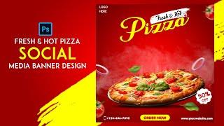 Food social media banner design | Photoshop Tutorial | Akshay Barate