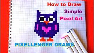 How to Draw Owl Bird Small Simple Picture Pixel Art 如何繪製 कैसे आकर्षित करने के लिए