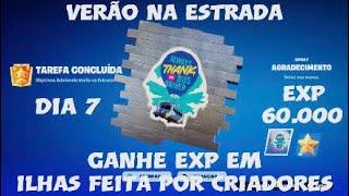 Dia 7 - Ganhe EXP em Ilhas feitas por criadores