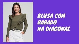 DIY Como Fazer Blusa com Babado Diagonal _Costura Fácil passo a passo p  iniciantes Gisleide Novelo