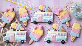 How to decorate ICE CREAM THEMED COOKIES ~ Summer Decorated Cookies