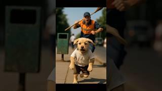 poor puppyeating food from dustbin, beaten by sweeper like & subscribe #viralvideo #shortvideo