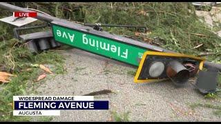 Trees fallen at AU Summerville campus, neighborhoods