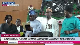 Mudashiru Obasa Takes Oath Of Office As Speaker Of Lagos State House Of Assembly